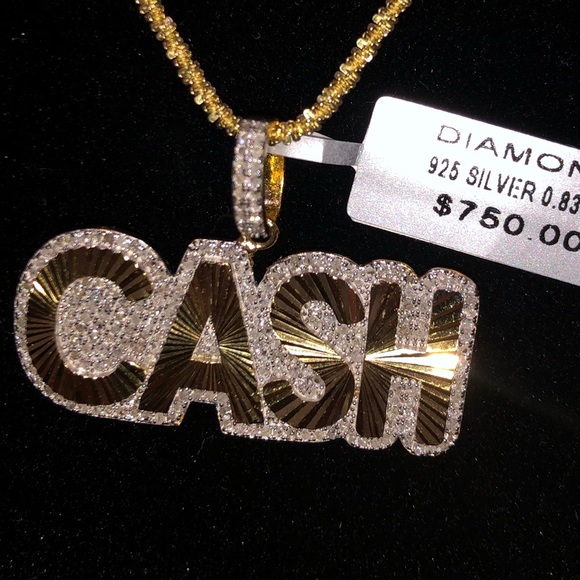 REAL DIAMOND Custom made CASH PENDANT CHARM .83ct certified real APPRAISAL INCl. - Picture 8 of 9
